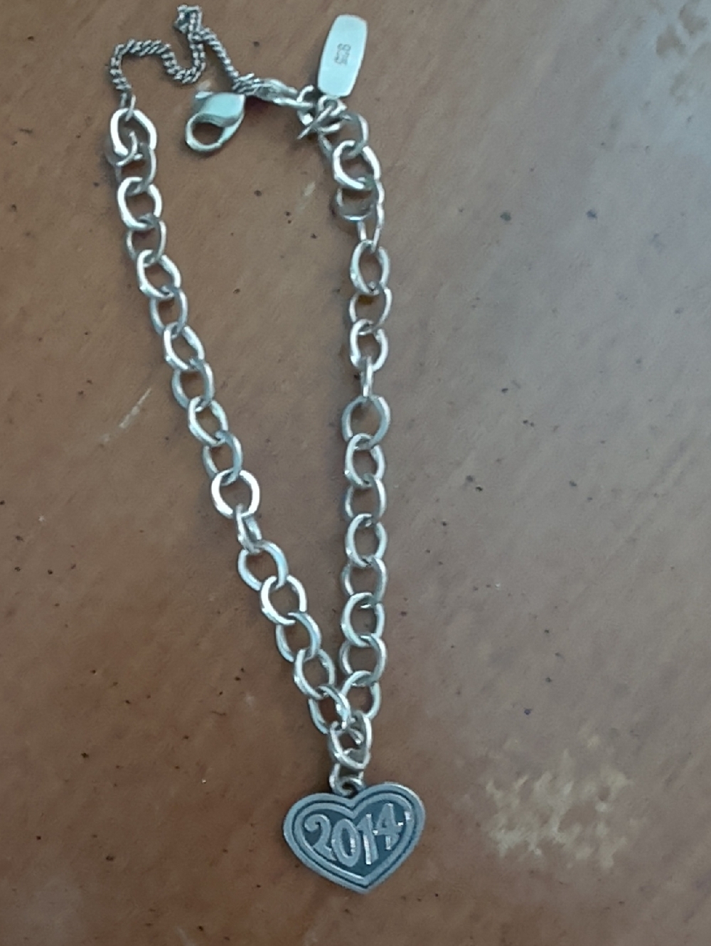 James Avery Silver Heart Pendant Necklace with 2014 Charm